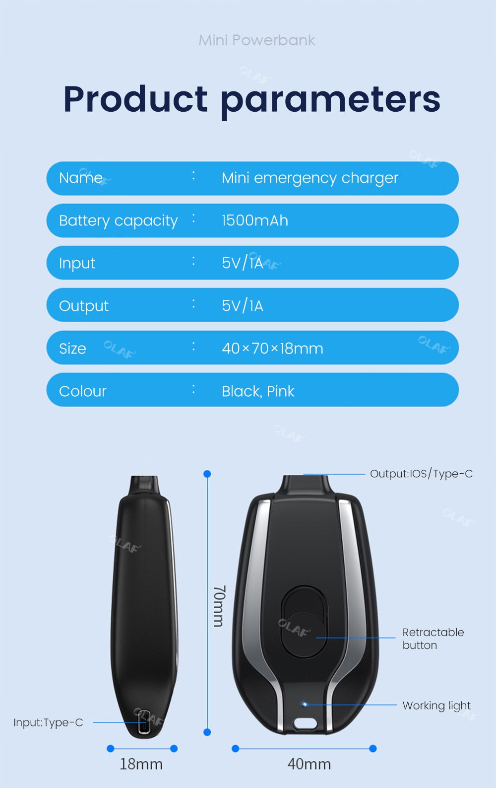 Mini Keychain Power Bank