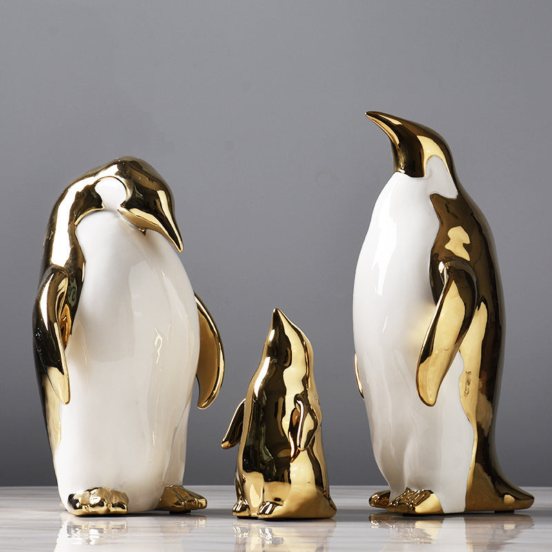 Nordic Golden Ceramics Penguin Crafts