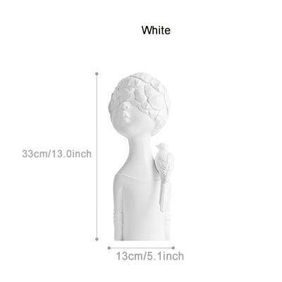Resin Bird Flower Girl Figurines