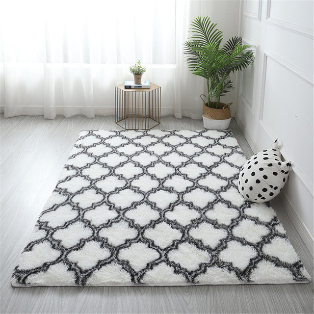 Soft Shaggy Plush Carpets Living Room Mat